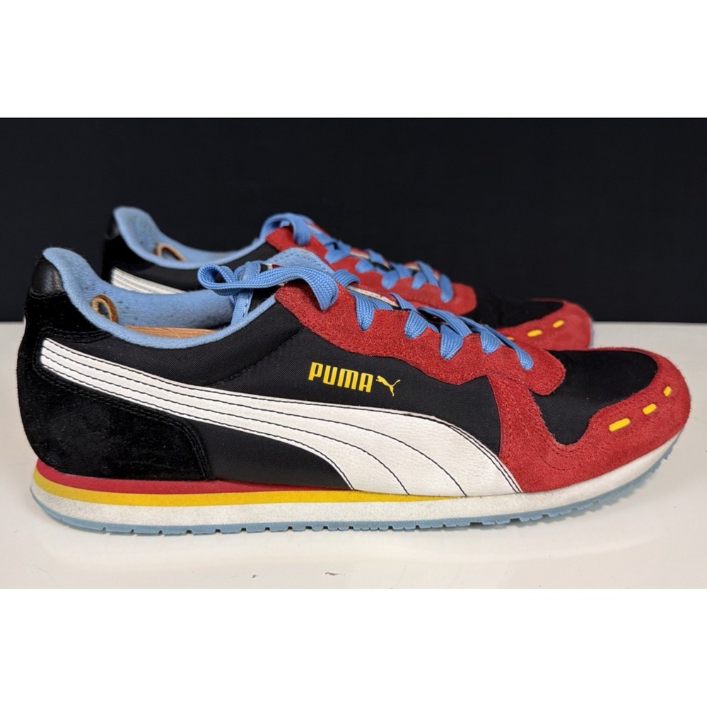 Puma Cabana Racer  Red Black Men's Size 9.5  Vintage Indie Running Shoes